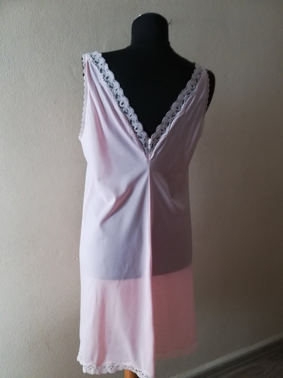 Ladies vintage lingerie lace pink knee length Full Sl… - Gem