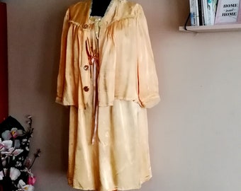 Vintage Nightgown with Jacket Antique maternity gown for photo shoot