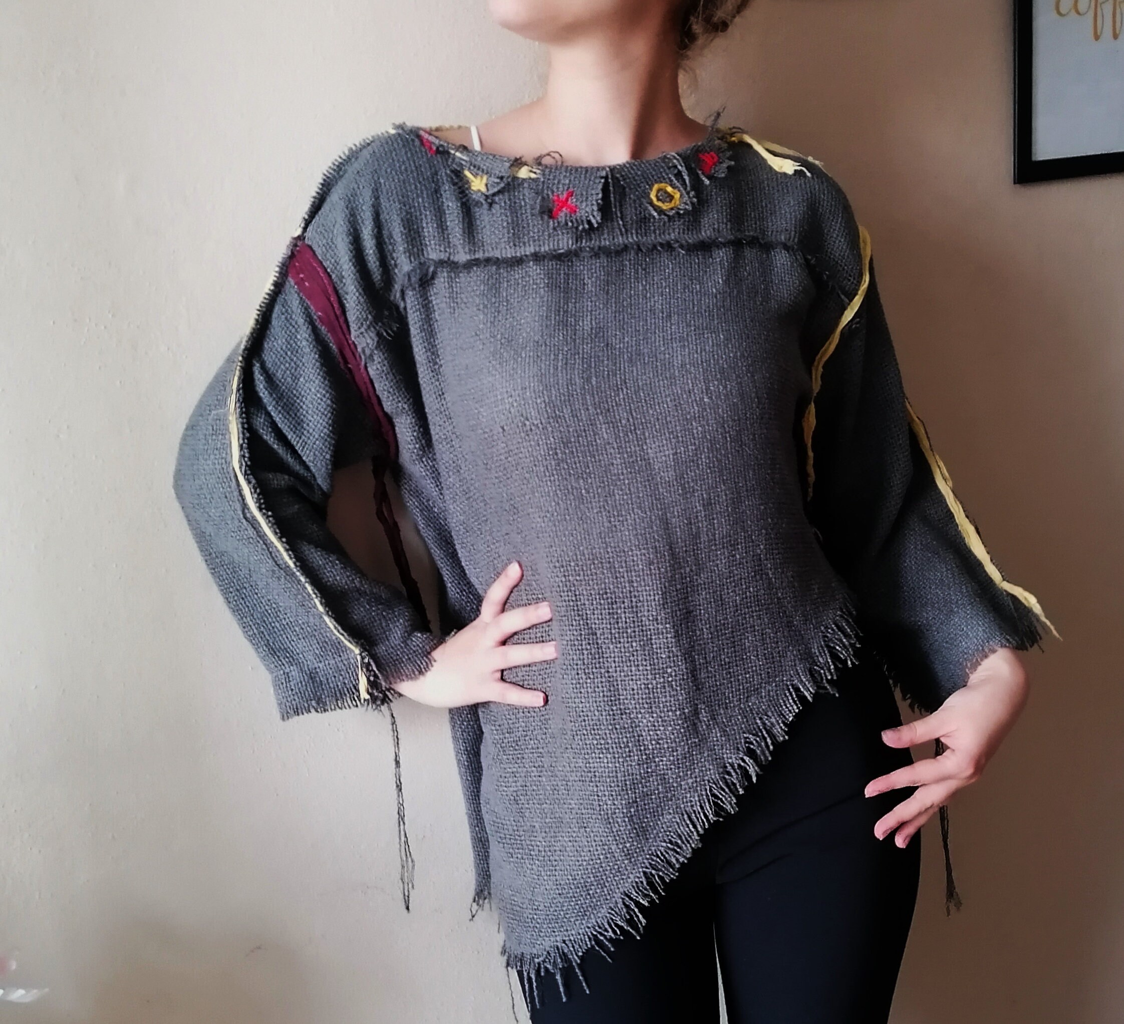 Frayed sweater sale