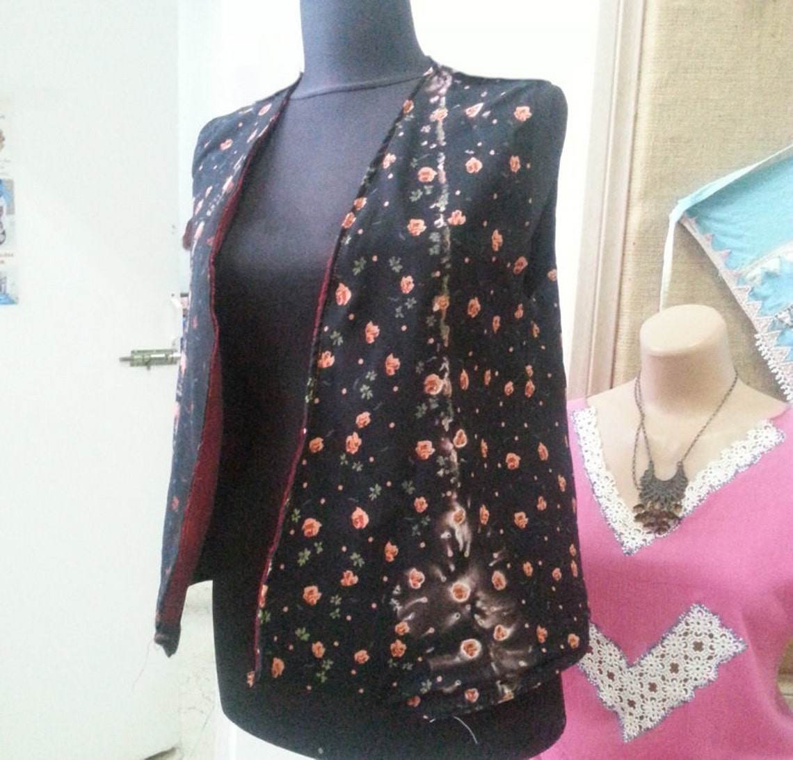Hippie Waistcoat Unisex Adult Brown CND Logos Fur Trim