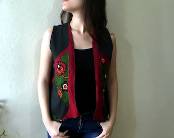 Waistcoat For Womens, Casual hippie style top, Womens Vests, Jacket, Size Large, Vest Tops