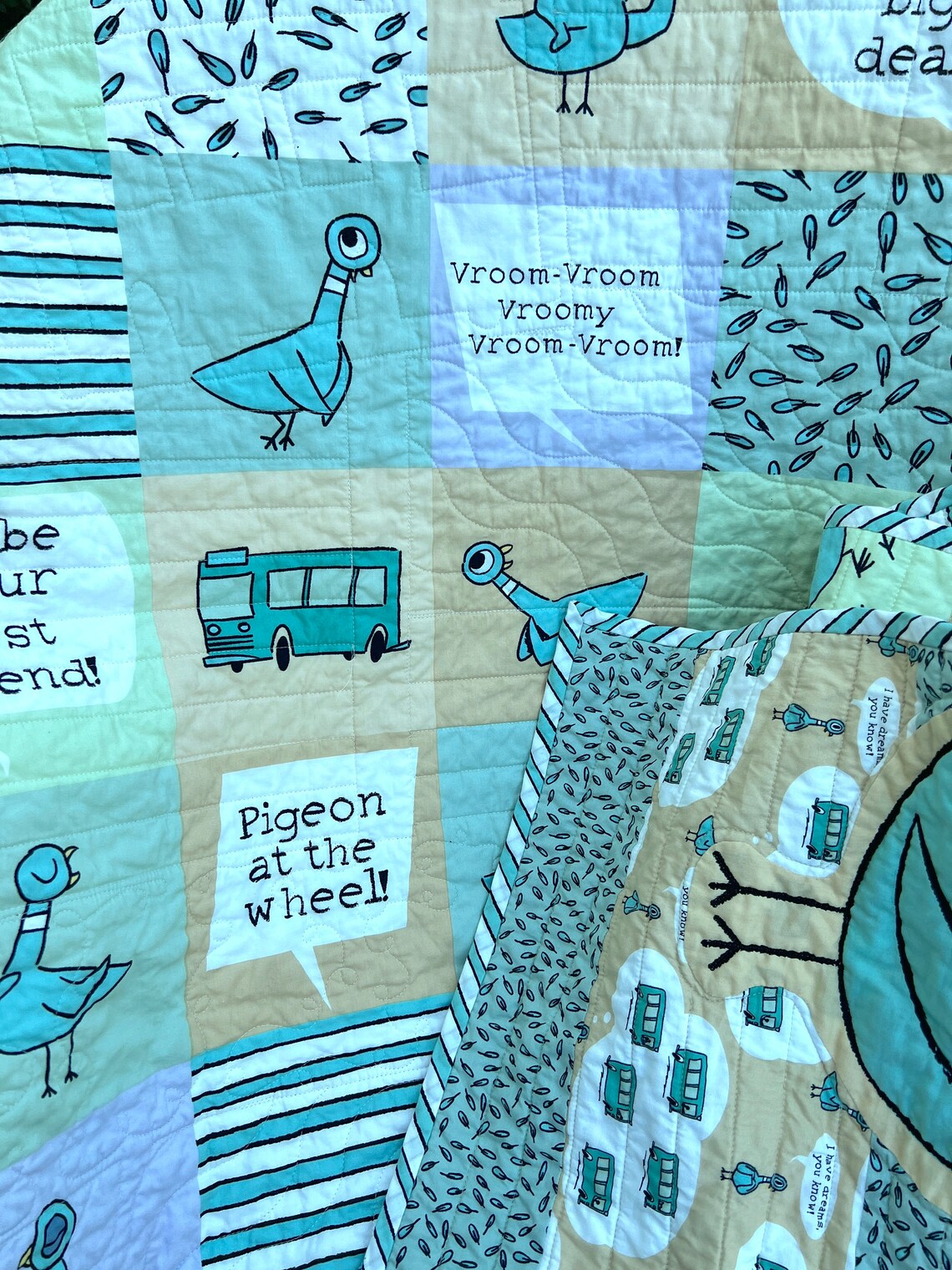 Custom Quilt, Baby Quilt, Organic Quilt, Quilts for Sale, Mo Willems