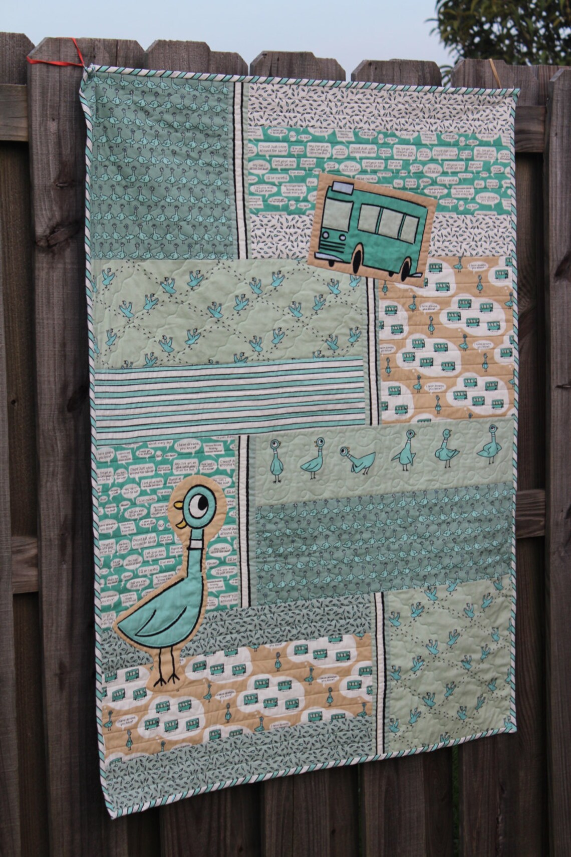 Custom Quilt, Baby Quilt, Organic Quilt, Quilts for Sale, Mo Willems