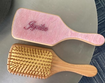 Personalized name hair comb brush with rhinestone customized gift for her bridesmaids gift for birthday