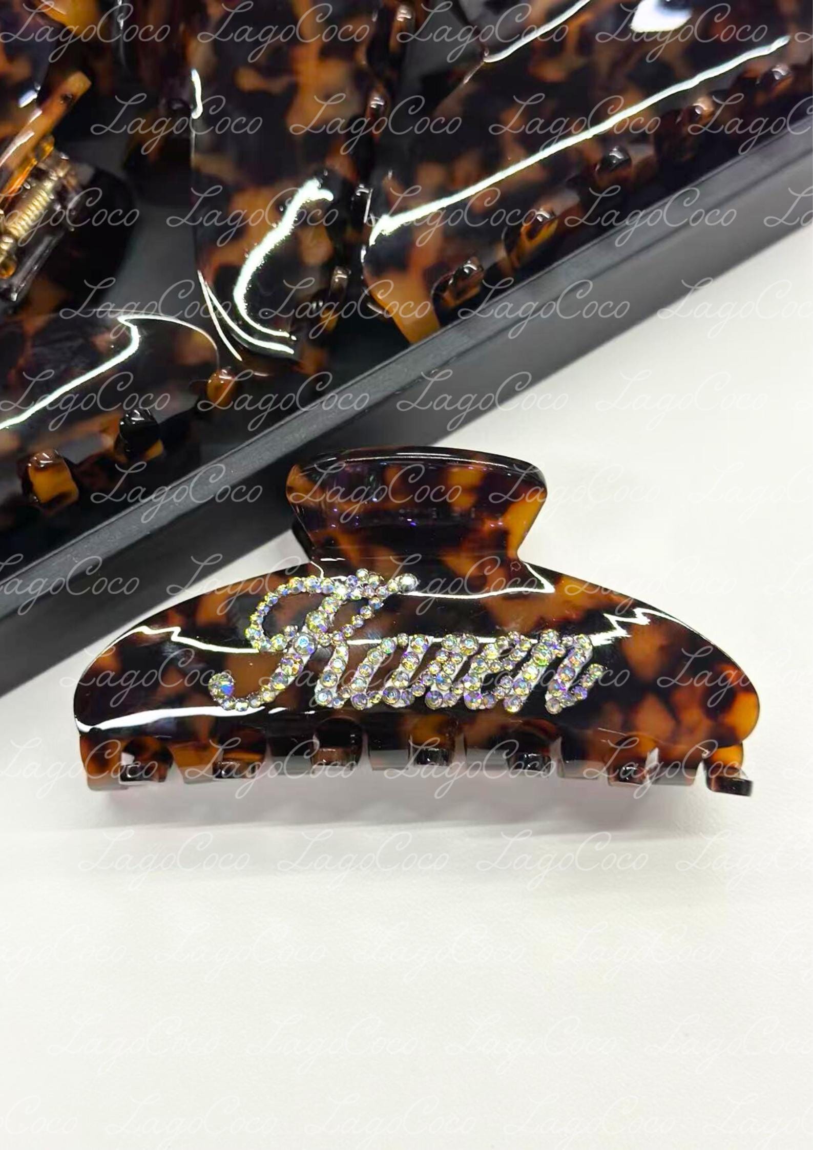 Sparkling‎ Rhinestone Claw Clip Brown Tortoise Shell Hair Accessory Women Tortoise Rhinestone Barrette - Etsy main image 3