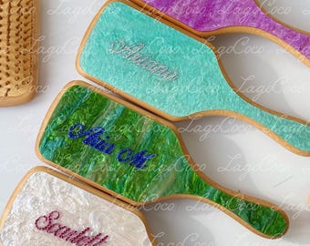 Personalized name hair brush with rhinestone customized gift for her bridesmaids gift for birthday Mother’s Day gift for mom party favor