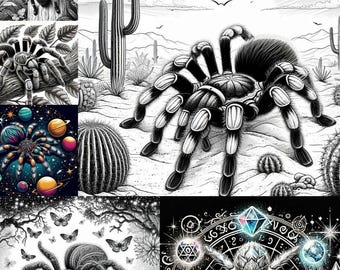 30 Pages, Tarantulas Coloring Book for Adults: Overcome Your Fear of Spiders Through Creativity, Anxiety coloring book for adults