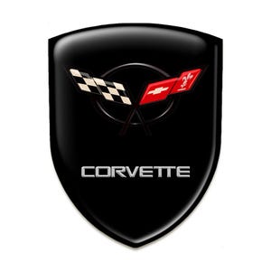 Corvette Epoxy Domed Sticker/100% UV protection /3D Resin Stickers/Vinyl Decal Domed for Car Tuning, Phone, Laptop, Best Gift/ Cars emblem