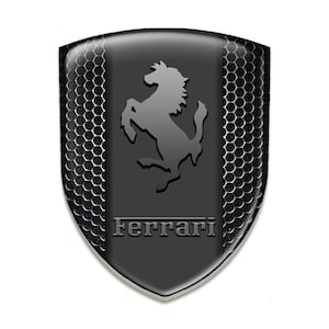 Ferrari Silicone Shield Emblem/Epoxy Resin Logo/Auto Tuning Badge, Self Adhesive/Best Gift for Car Tuning, Phone, Laptop/100% UV protection