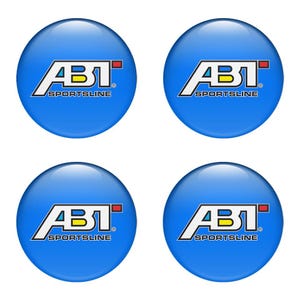 Set of 4 pcs ABT Sportsline Wheel emblems Center cap stickers Center Hub Caps Of Rims/Self Adhesive Stickers for car interior, Laptop, Phone
