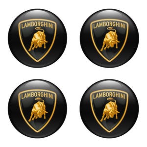 Set of 4 pcs Lamborghini Wheel emblems Center cap stickers Wheel Center Hub Caps Of Rims Self Adhesive Stickers for car interior