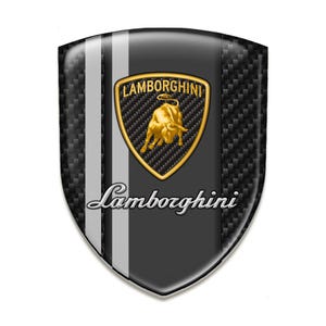 Lamborghini Silicone Shield Emblem/Epoxy Resin Logo/Auto Tuning Badge, Self Adhesive/Best Gift for Car Tuning, Phone/100% UV protection