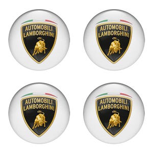 Set of 4 pcs Lamborghini Wheel emblems Center cap stickers Wheel Center Hub Caps Of Rims Self Adhesive Stickers for car interior