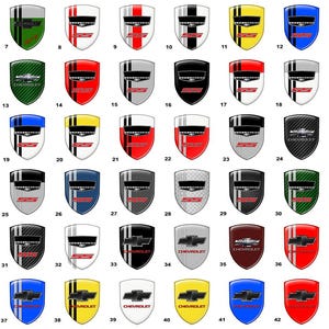 Chevrolet Epoxy Dome Sticker/100% UV protection/3D Self-adhesive Resin Stickers/Vinyl Decal Domed for Car Tuning, Phone, Laptop, Best Gift