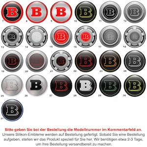 Set of 4pcs Brabus Domed Silicone Stickers/Emblems Center cap stickers/Wheel Center Hub Caps Of Rims/Self adhesive badges for cars, laptops