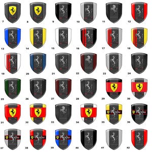 Ferrari Resin Shield Sticker/Auto Tuning Badge/3D Self Adhesive/Best Gift for Car Tuning, Phone, Laptop/100% UV protection/Cars emblem