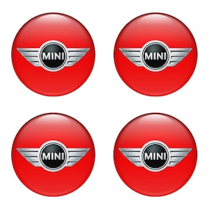 Set of 4 pcs Mini Cooper Wheel emblems Center cap stickers Wheel Center Hub Caps Of Rims Self Adhesive Stickers for car interior