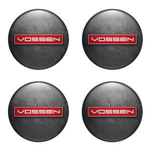 Set of 4 pcs Vossen Domed epoxy resin stickers Wheel center caps Wheel Center Hub Caps Domed epoxy emblem Self Adhesive Stickers