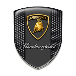 Lamborghini Silicone Shield Emblem/Epoxy Resin Logo/Auto Tuning Badge, Self Adhesive/Best Gift for Car Tuning, Phone/100% UV protection