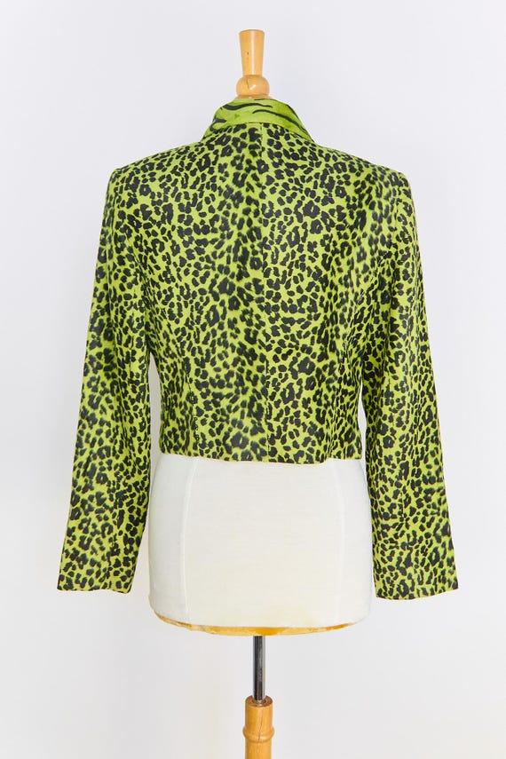 Lime Green Leopard Print Jacket - image 2