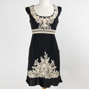 Sue Wong Appliqué Pleated Dress Sz. S