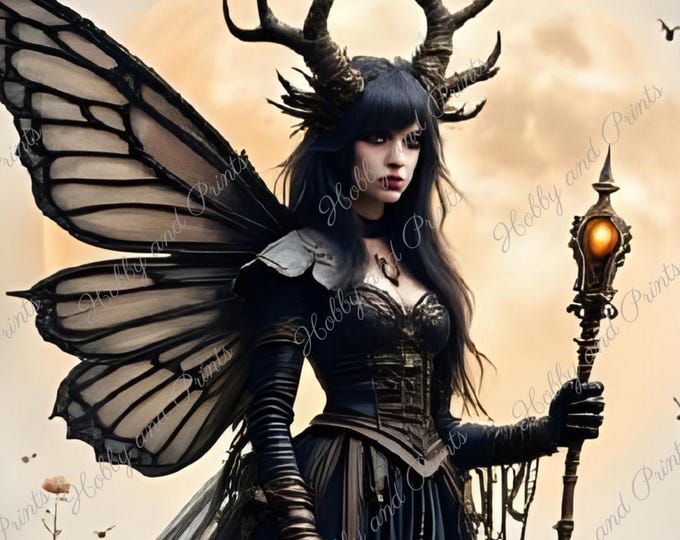 Dunkle Fee mit Zauberstab