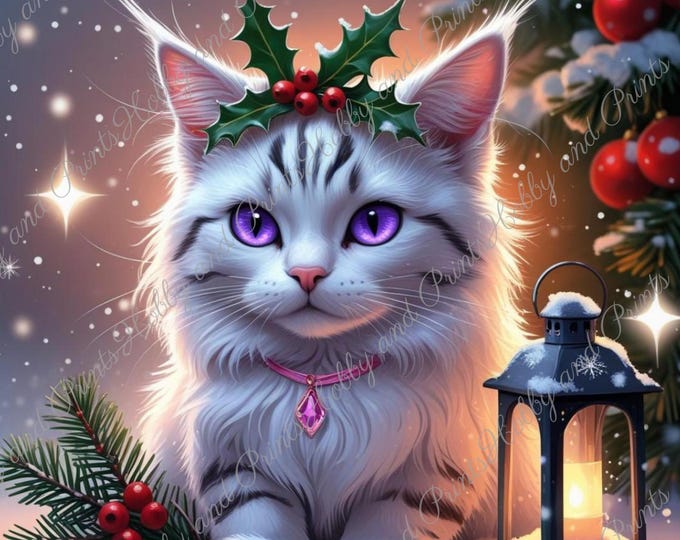 DIY Diamond Painting Full Screen Cat Christmas Snow Winter Kitty Special Diamonds Pet Fantasy Choice Canvas Round Square
