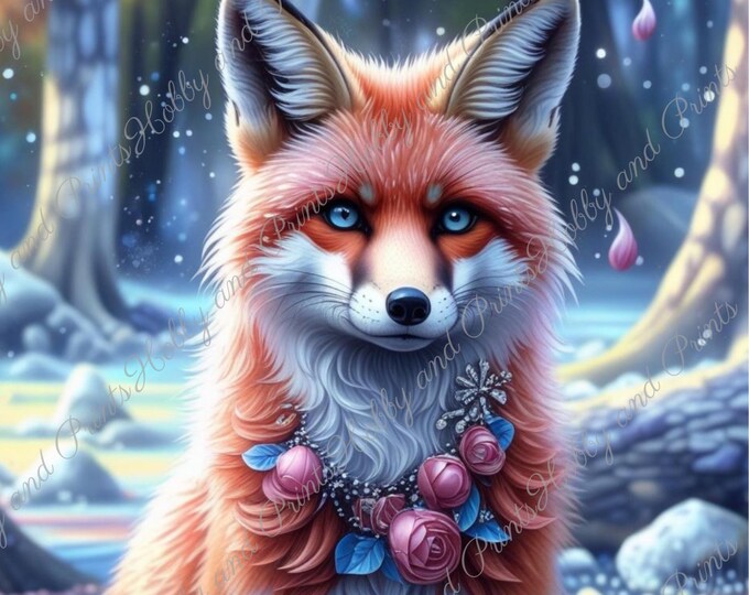 DIY Diamond Painting Full Screen fox king animal motif forest fantasy Anime Manga Comic Wildlife Special Stones Choice Canvas Round Square