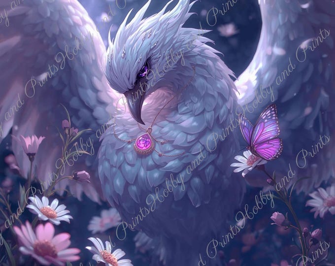 DIY Diamond Painting Full Screen Magical Phoenix Night Moon Flower Meadow Butterflies Purple Eyes Dreamland Round Square Special Stone