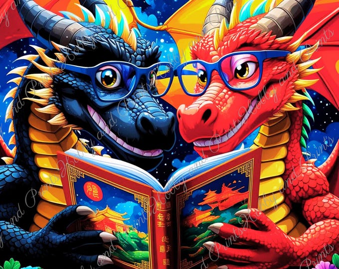 DIY Diamond Painting Full Screen Reading Dragon Fantasy Glasses Books China Legendary Mythology SpecialStones Choice Canvas Round Square