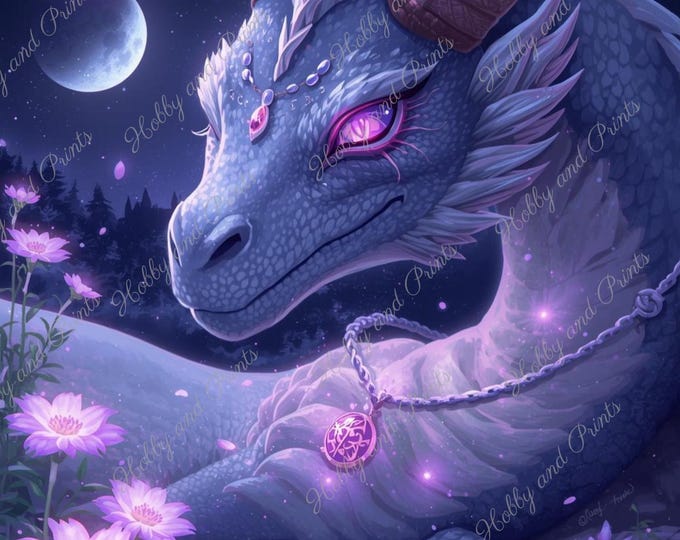 DIY Diamond Painting Full Screen Dragon Fantasy Night Magic Moon Flowers Mysticism China Special Stones