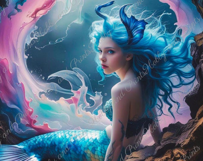 DIY Diamond Painting Full Screen Mermaid Water Mysticism Fantasy Sea Creatures Mythical Creatures Legendary Round Square Special Stones