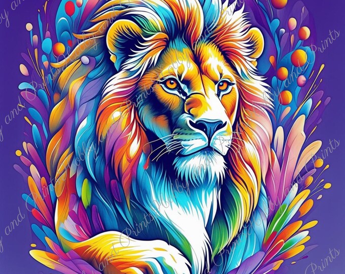 DIY Diamond Painting Full Screen Colorful lion Rainbow Fantasy Comic Manga Anime Drawing Special Stones Choice Canvas Round Square