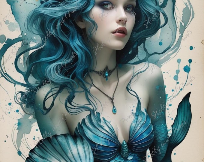 DIY Diamond Painting Full Screen Mermaid Mythical Figure Ocean Gothic Underwater World Sea Creatures Round Square Special Stones