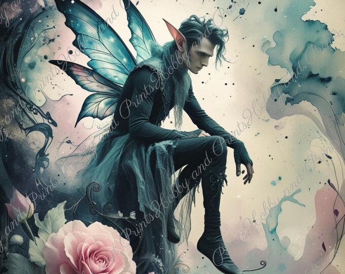 DIY Diamond Painting Full Screen Elf Butterfly Wings Fantasy Watercolor Fairy Man Legendary Anime Manga Comic Special Stones Round Square