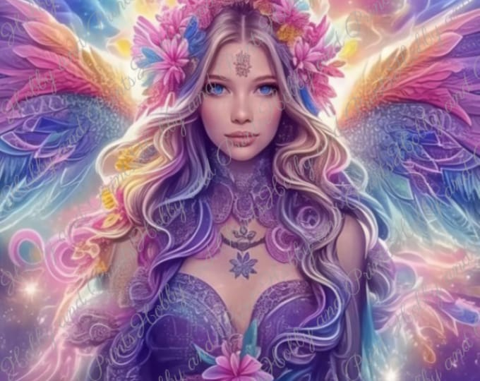 DIY Diamond Painting Magical Fairy Woman Fantasy Wings Angel Legendary Figure Flower Wreath Manga Special Stones Choice Canvas Square Round