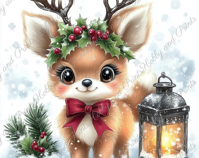 DIY Diamond Painting Full Screen Winter Deer Kids Antlers Christmas Comic Anime Reindeer Special Stones Choice Canvas Round Square