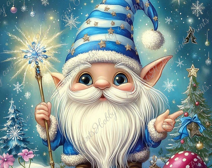 DIY Diamond Painting Full Screen Gnome Christmas Winter Magic Wand Legendary Figure Comic Manga SpecialStones Choice Canvas Round Square