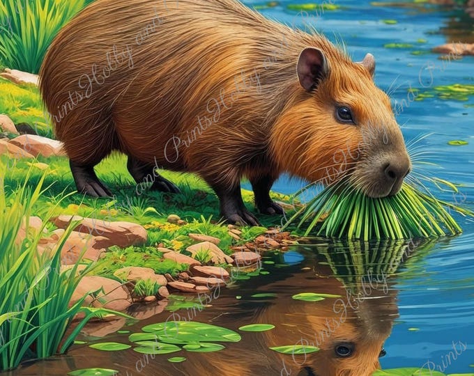 DIY Diamond Painting Full Screen Capybara Water Pig River Animal Nature Comic Anime Landscape Special Stones Choice Canvas Round Square