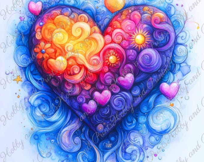 DIY Diamond Painting Full Screen Blue Heart with Sun Flowers Love Friendship Fantasy Special Stones Square Round Choice Canvas