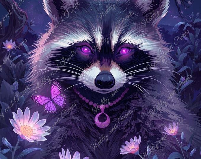 DIY Diamond Painting Full Screen Racoon Fantasy Night Magic Moon Flowers Mysticism China Special Stones