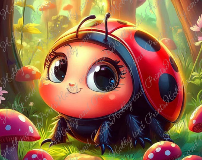 DIY Diamond Painting Full Screen Ladybug Cartoon in the Forest Comic Manga Insect Anime Special Stones Round Square Choice Canvas