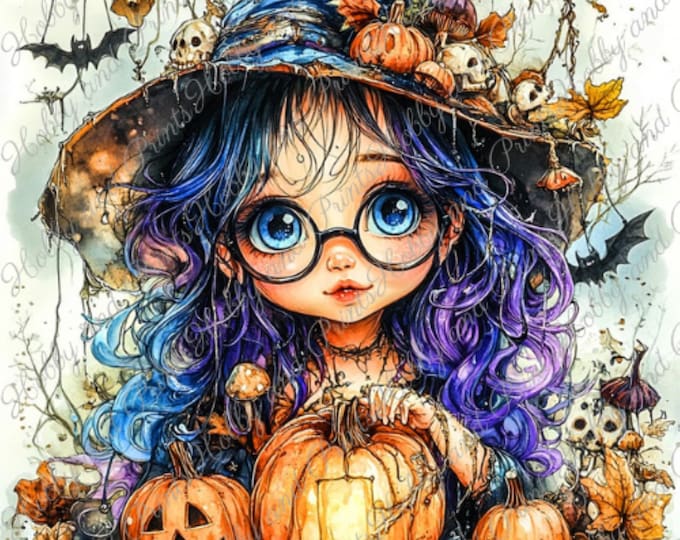 DIY Diamond Painting Full Screen Witch Pumpkin Halloween Girl Comic Manga Anime Special Stones Fantasy Choice Canvas Square Round