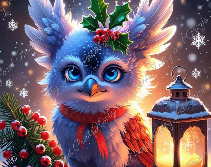 DIY Diamond Painting Full Screen Hippogriff Christmas Snow Winter Phoenix Bird Mysticism Fantasy Special Stones Choice Canvas Round Square