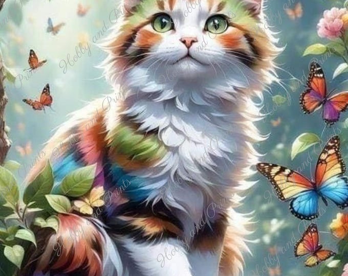 DIY Diamond Painting Full Screen Cat Butterfly Spring Garden Kitty Flowers Landscape Special Stones Square Round Choice Canvas