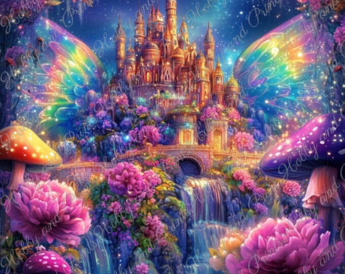 DIY Diamond Painting Full Screen Fairytale Castle Magic Forest Fairy Wings Anime Manga Fantasy Special Stones Round Square Choice Canvas