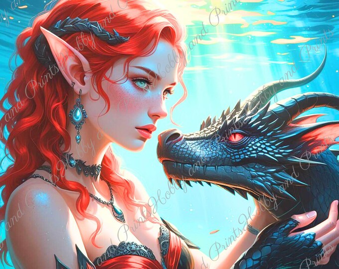 DIY Diamond Painting Full Screen Fairy Elf Dragon Water Fantasy Magic Special Stones Sea Legendary Figure Choice Canvas Round Square