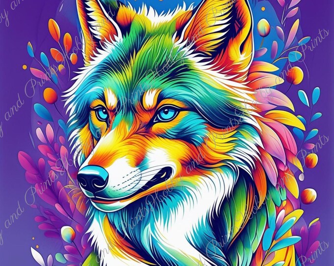DIY Diamond Painting Full Screen Colorful Wolf Rainbow Fantasy Comic Manga Anime Drawing Special Stones Choice Canvas Round Square