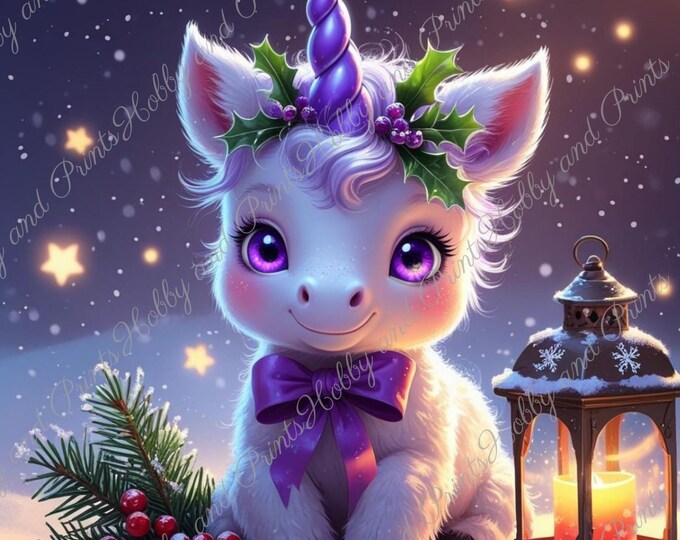 DIY Diamond Painting Full Screen Unicorn Christmas Snow Winter Baby Animal Fantasy Comic Special Stones Choice Canvas Round Square