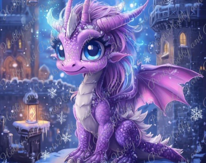 DIY Diamond Painting Full Screen Purple Dragon Night Snow Mystic Fantasy Anime Manga Special Stones Square Round Choice Canvas